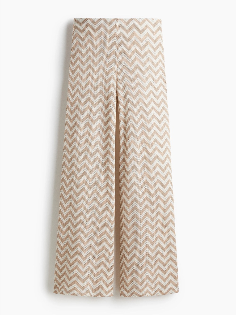 H&M DIVIDED Chevron Knit Wide-Leg Pants — Size L — NWT